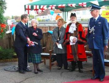 The Mayor of Harold Hill and guests at the memorial event